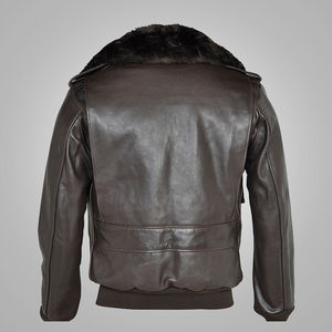 Chaqueta Bomber de Cuero Hecha a Medida con Cuello Alto de Lona y Logotipo Frontal - Chaqueta Casual de Invierno para Hombre de Alta Calidad en Tallas Grandes - Product Image 2