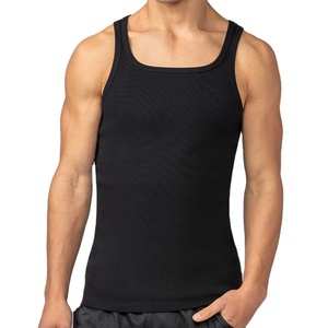 Débardeur de musculation côtelé en Spandex et Nylon, coupe ajustée, haute élasticité, couleur personnalisable, pour entraînement et fitness - Product Image 1