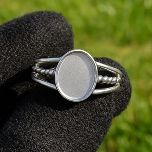 Base para Anillo Triple Banda 2025 con Bisel Ovalado, Aro de Plata 925 para Fabricación de Joyería DIY, Base para Anillo Hecho a Mano para Mujer - Product Image 1