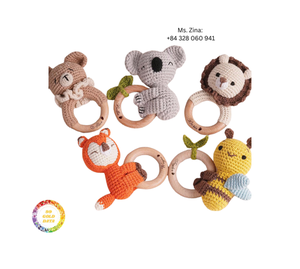 Sonajeros de ganchillo suaves para bebé, sonajero de punto de algodón hecho a mano, juguete seguro para mordedor infantil, desarrollo temprano educativo para recién nacidos - Product Image 3