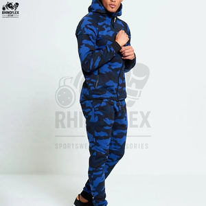 Survêtement camouflage d'hiver pour homme avec logo personnalisé, taille plus, extérieur, sweat-shirt et pantalon de survêtement, fermeture éclair camouflage - Product Image 5