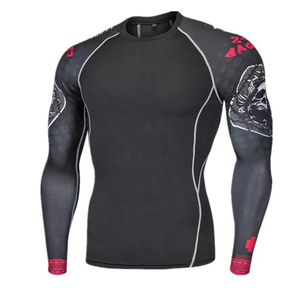 Wholesale Saleh Enterprises Premium Men <b>Compression</b> Shirt Spandex/Polyester Tight Fit Quick Dry Solid Color Sublimation Printed - Product Image 3