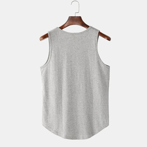 Camiseta sin mangas de gimnasio personalizada para hombre, último diseño de compresión, tejido de punto de algodón 100%, estampado de logotipo transpirable para Fitness, culturismo - Product Image 2