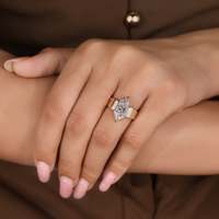 Bague solitaire en diamant marquise néerlandaise de 4 carats avec sertissage à six griffes, clarté VS1, certifiée IGI, pour fiançailles féminines