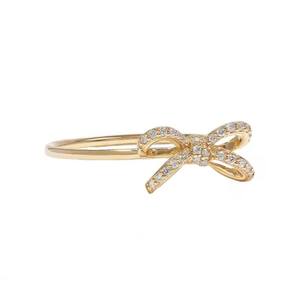 Customized 925 <b>Sterling</b> <b>Silver</b> Engagement Bow Knot Bands with Pave <b>Set</b> Diamond in 14K Gold Lab Diamond Elegant Party Wear <b>Rings</b> - Product Image 1