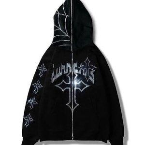 Latest Streetwear Y2K Fashion Winter Full Zip Women <b>Hoodies</b> OEM Custom Logo Personalized Designs Stylish Hip Hop <b>Gothic</b> <b>Hoodies</b> - Product Image 4