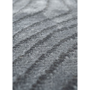 Tapis en soie de bambou noué à la main bleu azalée Aibz-1003 pour salon ou couloir, tapis rectangulaire en fourrure avec motif abstrait - Product Image 3