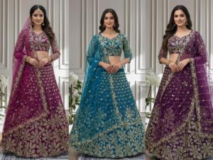 Exquisito diseñador Lehenga Choli con lentejuelas y bordado Zari, perfecto para bodas, festivales y celebraciones tradicionales - Product Image 6