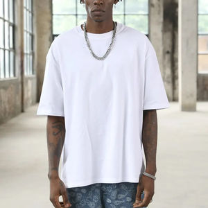Camisetas de Gimnasio para Hombre al por Mayor, 100% Algodón, Logotipo Personalizado, Color Liso, Alta Calidad, Estilo Urbano Holgado - Product Image 1