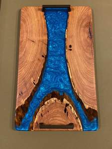 Top Arrival 2024 Ramadan Wood & Epoxy Resin Dinner Serving Tray Breakfast Tray Hotel Food Sushi Plate Serving Suitable for Party - Product Image 2