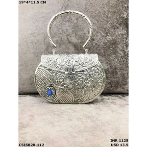 Vintage Brass Rhinestone Clutch Purse for Women Handmade Luxury Lady <b>Handbag</b> with <b>Chains</b> and Straps - Product Image 1