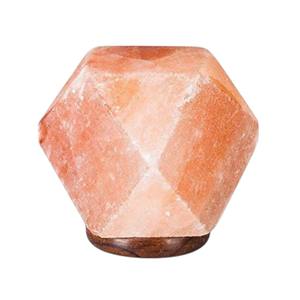 Lámpara de sal rosa del Himalaya natural tallada en forma de diamante de Sian Enterprises, iluminación ecológica con estilo elegante - Product Image 6