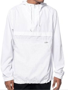 Chaquetas anorak de nailon personalizadas al por mayor, diseño de bloque de color de estilo callejero con cuello levantado, cortavientos impermeable con cremallera - Product Image 2