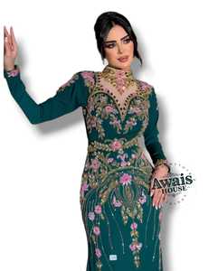 Nouvelle robe de soirée de luxe à sequins et perles, style Empire, coupe trapèze, longueur ras du sol, manches perlées, pour cocktail et mariage, France - Product Image 6