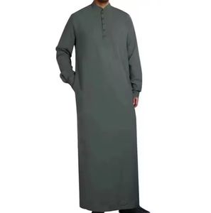 Jubba, robe islamique de haute qualité, longueur au sol, coupe ample, polyester, manches longues, musulmane, décontractée, respirante - Product Image 1