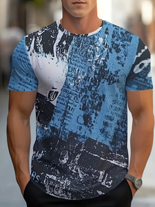 เสื้อยืดคอกลมแขนสั้นสำหรับผู้ชายเสื้อยืดคอกลมพิมพ์ลายดิจิทัลเต็มตัวสำหรับฤดูร้อนซักได้พอดีปกติเครื่องแต่งกายลำลอง - Product Image 4