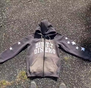 Trend Hot Style-Vêtements pour hommes-100% Coton Distressed Washed Full Zipper Street Sweat à capuche pour hommes - Product Image 3