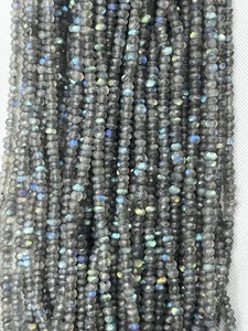 Cuentas facetadas de labradorita natural AA de 4 mm, color fuego azul, 13 pulgadas, sueltas, certificadas por terceros, joyería de Rajasthan - Product Image 6