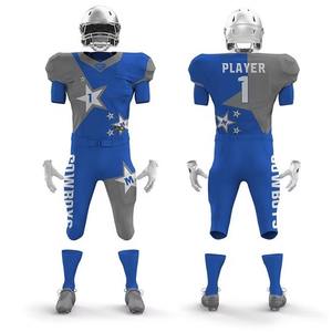 Uniformes personnalisés de football américain cousus en sergé Ensemble maillot et short de football américain pour jeunes - Product Image 1