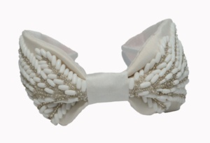 Handmade Embroidered Flower <b>Headbands</b> <b>for</b> <b>Wide</b> White Color Beaded Stylish Hair Hoop Fashion Hairband Girls and <b>Women</b> - Product Image 2