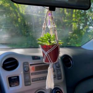 Mini cintre de voiture en macramé Accessoires de voiture suspendus de haute qualité Cintre de plante succulente au prix de gros de bonne qualité - Product Image 5