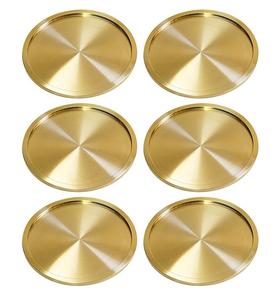 Ensemble de sous-verres en métal doré de luxe avec support artistique inspiré de la roche Sous-verres décoratifs pour boissons pour la maison et le bureau - Product Image 6