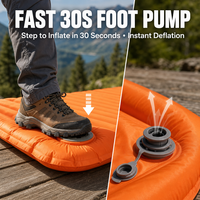 Matelas de camping gonflable en TPU avec oreiller intégré, cellules d'air, léger, imperméable, pour la randonnée et les voyages