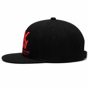 Casquette noire brodée à visière plate, style baseball, logo personnalisé, mode hip-hop, sport, broderie 3D, unisexe - Product Image 4