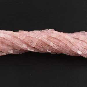 Cuentas rectangulares lisas de cuarzo rosa natural de primera calidad al por mayor con brillo brillante para proyectos de abalorios DIY y uso de joyería personalizada - Product Image 3