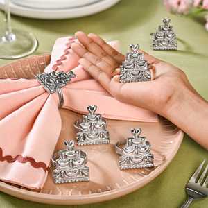 Ensemble de 6 anneaux de serviette en laiton vintage de luxe durables pour mariages et restaurants - Product Image 4