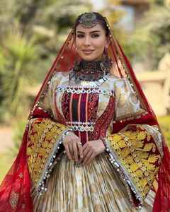 Best Selling Afghan Kuchi <b>Dress</b> for Women Handmade Traditional Tribal Wedding <b>Dresses</b> Long Sleeves Plus Size for <b>Adults</b> - Product Image 6