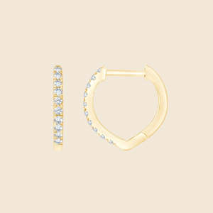 Boucles d'oreilles Dewy en or massif 14 carats avec diamant rond cultivé en laboratoire de 0,15 carat F-VS, pour mariage, fiançailles, soirée - Product Image 1