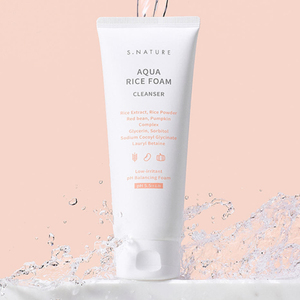 Nettoyant moussant au riz S.NATURE AQUA 80 ml, soin coréen, extrait de riz, poudre de riz, nettoyant hydratant, nettoyage en profondeur des pores, lavage du visage - Product Image 3