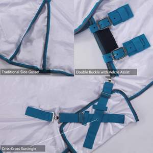 Foglio di mosca del cavallo con la copertura staccabile del collo & la fasciatura di pancia, lamina di mosca regolabile per i cavalli, raffreddamento equino ventilato della maglia del flusso d'aria - Product Image 2