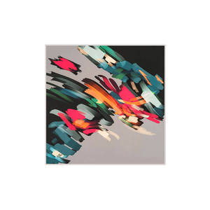 Pañuelo cuadrado de poliéster gris con estampado abstracto - Product Image 1