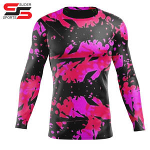 Camiseta deportiva Rash Guard para hombres BJJ Diseño personalizado Sublimado Manga larga Rash Guards Poliéster Baselayers Protección UV - Product Image 6