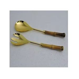 Acier inoxydable avec manche en bois Acier inoxydable Bonne qualité Serveur à salade ou cuillères à salade Cuisine Vaisselle Outils de service - Product Image 6