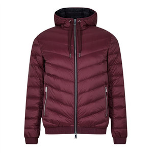 Chaqueta de invierno personalizada de diseñador para hombre, venta al por mayor, cortavientos de plumón de ganso 5,0, cuello con capucha, decoración bordada, lona de estilo callejero - Product Image 1