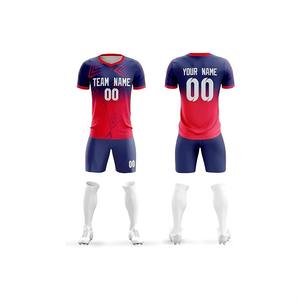 Ropa de fútbol azul para hombre, poliéster personalizado, transpirable y secado rápido, conjunto completo, uniformes de fútbol personalizados - Product Image 4