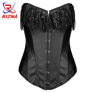 Overbust Waist <b>Trimmer</b> Belt for Weight Loss Steel Boned <b>Black</b> Satin Corset Best Quality Adjustable Plain Corsets From Pakistan - Product Image 1