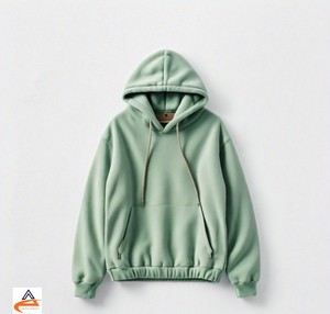 Sudadera con capucha de gran tamaño para hombre Heavy 350 GSM Green, forro polar transpirable de alta calidad para ropa cómoda de invierno - Product Image 6
