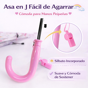 Lindo Paraguas Transparente a Prueba de Viento para Niños y Niñas, Diseño de Dibujos Animados de Animales y Dinosaurios con Varillas de Aleación - Product Image 3