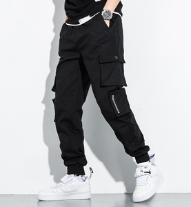 Logo personnalisé OEM Pantalon de jogging taille haute en éponge française pour hommes, coupe fuselée, style utilitaire décontracté avec poche - Product Image 2