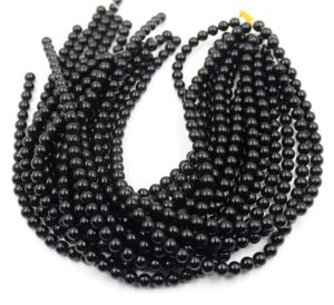 Perles rondes en onyx noir naturel de haute qualité, perles rondes en onyx noir, perles de pierres précieuses en vrac, taille 8 mm - Product Image 2