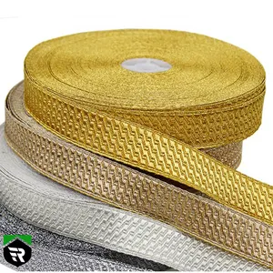 Goud Mylar Kant Vlechten Maat 1Cm Antiek, Goud, Zilver Uniform Kledingstuk Accessoires Trim Vlecht