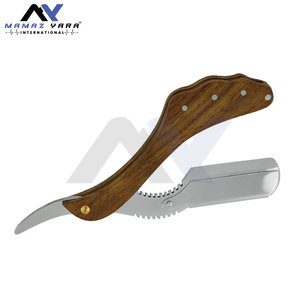 Navaja de Barbero Personalizada, Navaja de Afeitar Recta de Acero Inoxidable Sólido, Bloqueo Oscilante, Mango de Madera de Color Personalizado, Tazor Profesional para Barberos - Product Image 4