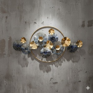 Elegant Golden Metal <b>Wall</b> Hanging Creative 3D Wrought Iron Art <b>for</b> Living Room <b>Bedroom</b> or Restaurant Decor - Product Image 2