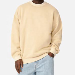 Sudadera de cuello redondo de felpa francesa personalizada de alta calidad para hombre 100% algodón bordado Logo pulóver estampado patrón suelto otoño - Product Image 2