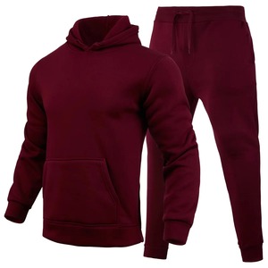 Nouveaux hommes femmes décontracté couleur unie épais pull survêtement pantalon Long 2 pièces ensemble avec sweats à capuche pour automne Jogging costume de sport - Product Image 3