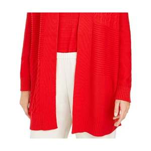 Cardigan Rosso Extra Large da Donna Charter Club, Stagione Autunnale, in Lana e Acrilico con Design Patchwork e Righe - Product Image 3